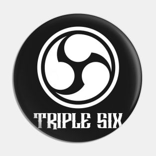 666 Triple Six + Font (white) Pin