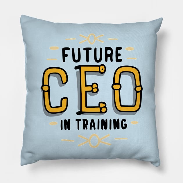 Future CEO In Training Pillow by Nuria the Cat