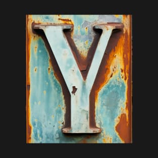 Rusty Letter Y Antique Monogram Letter Y Initial Alphabet T-Shirt