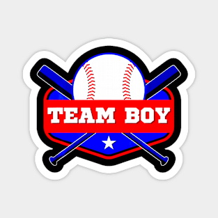 Baby Gender Reveal Party Baseball Team Boy  Team Blue Magnet