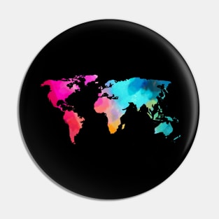 Colorful World Map Pin