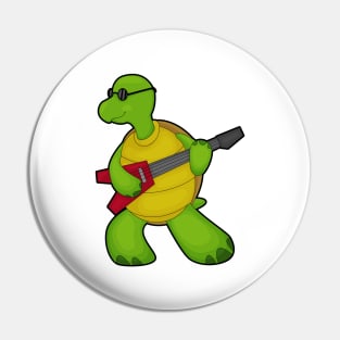 Turtle at Music with Guitar & Sunglasses Pin