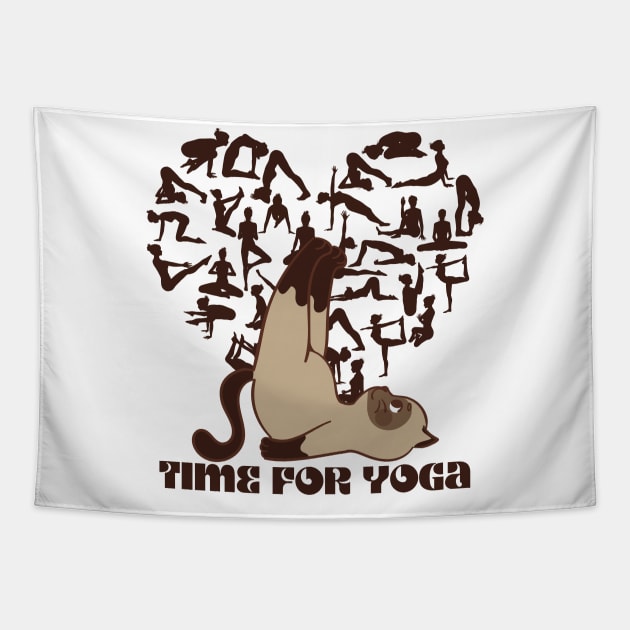 Cat yoga pose Tapestry by Animals Project