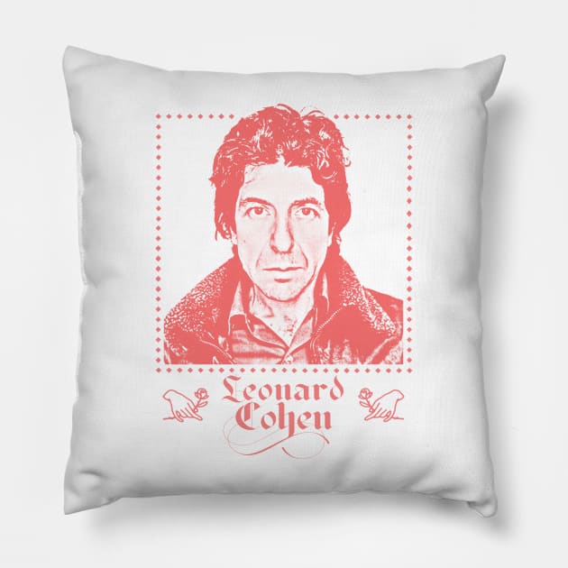 Leonard Cohen /// Retro Fan Artwork Pillow by DankFutura