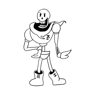 Papyrus Undertale Simple Black and White Design T-Shirt