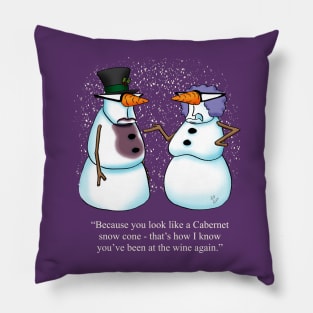 Funny Spectickles Wine Snowman Cartoon Humor Pillow