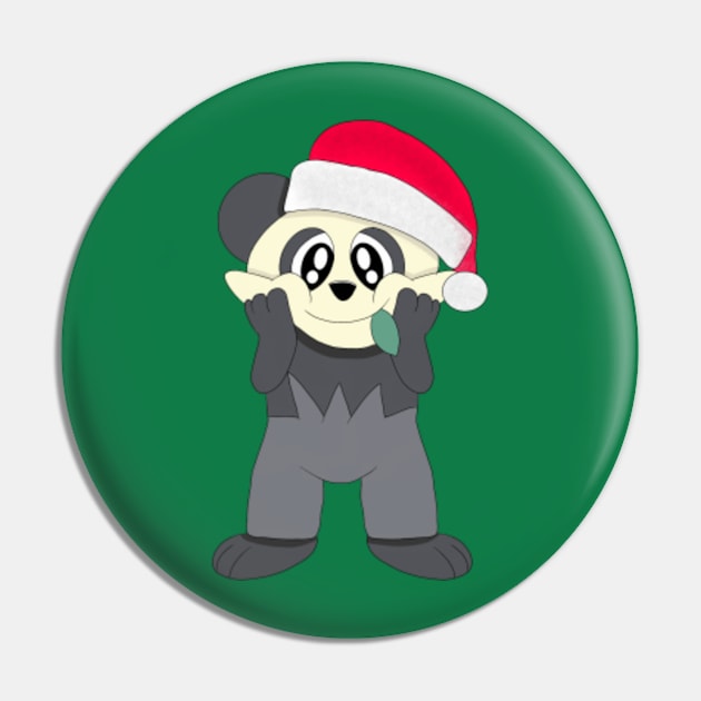 Cute Pancham Wearing Christmas Hat Pin by JennaBunnies