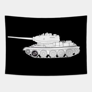 Very beautiful T-34-85, classic tank Tapestry