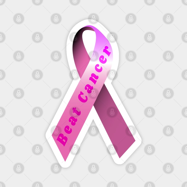 pink breast cancer ribbon Magnet by DrewskiDesignz