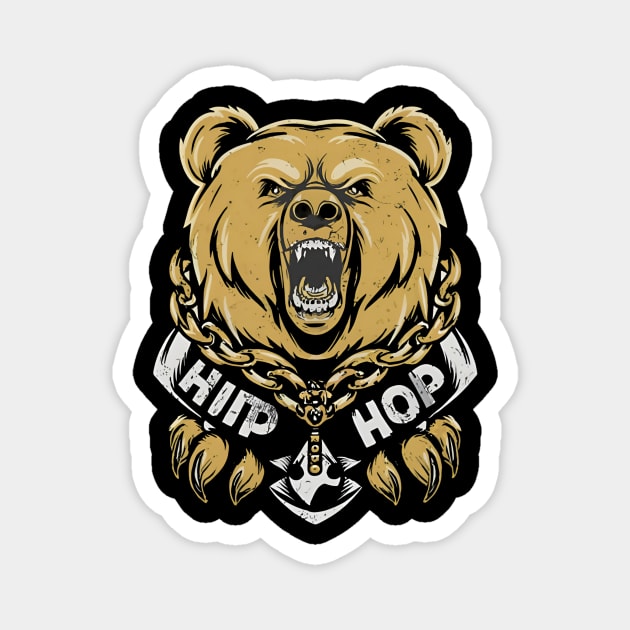 Hip hop bear Magnet by Nikisha