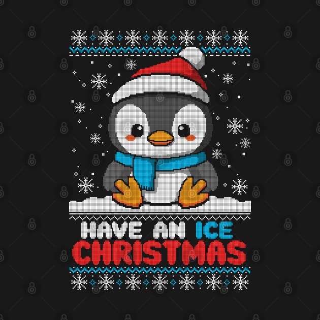 Penguin ice christmas ugly sweater by NemiMakeit