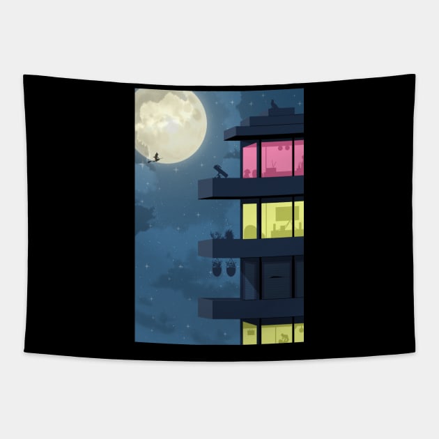 The night tower Tapestry by thearkhive