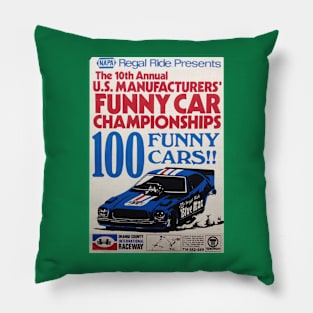 1970s Funny Cars Pillow