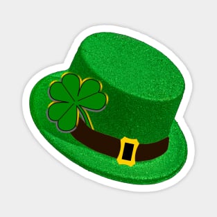 Hat with Shining Shamrock Magnet