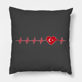 Turkish heartbeat flag Pillow