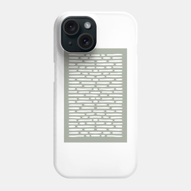 Sage green lines pattern Phone Case by VectoryBelle