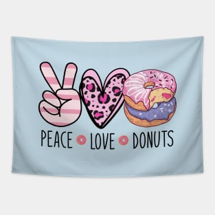 Peace Love Donuts Chocolate Funny Girls Women Doughnut Lover Tapestry