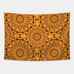 Golden mandalas pattern Tapestry