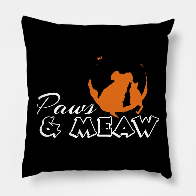 Paws and meaw Pillow by Smriti_artwork