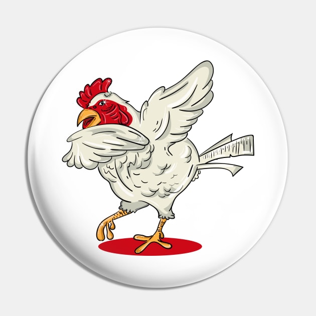 'Dabbing Dancing Chicken' Funny Dabbing Animal Gift Pin by ourwackyhome