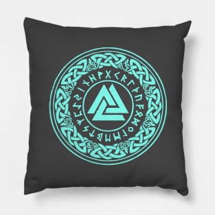 Viking Wolf of Odin Valknut Pillow