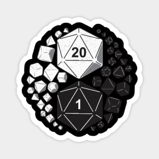 D20 Yin Yang DnD Dice Dungeons and Dragons Print Magnet