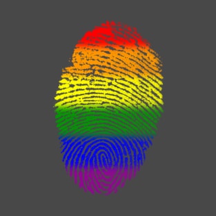 Rainbow Stripe Thumbprint T-Shirt