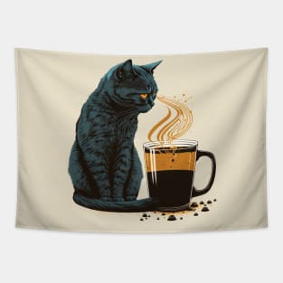 Coffee Cat Tapestry