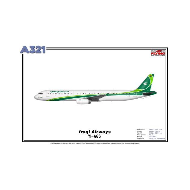 Airbus A321 - Iraqi Airways (Art Print) by TheArtofFlying