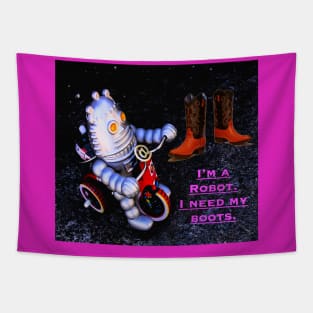 Robot Cowboy Boots Tapestry