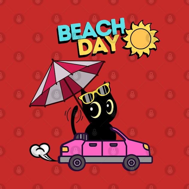 Cute black cat going to the beach by Pet Station