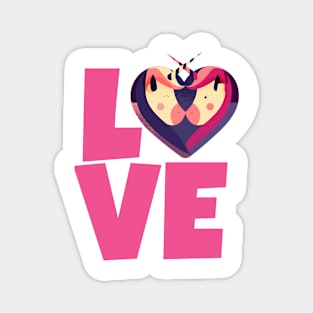 Unicorn Valentine Unicorns in Love Heart Magnet