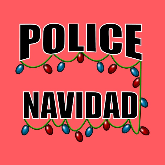 Police Navidad Holiday Christmas Lights Pun Dad Joke by Brobocop