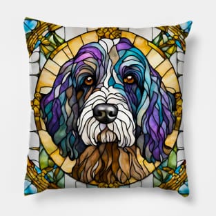 Stained Glass Portuguese Water Dog Pillow