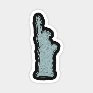 Minimalist Statue of Liberty Pattern Pop Abstract Aqua Blue on a Midtone Beige Magnet