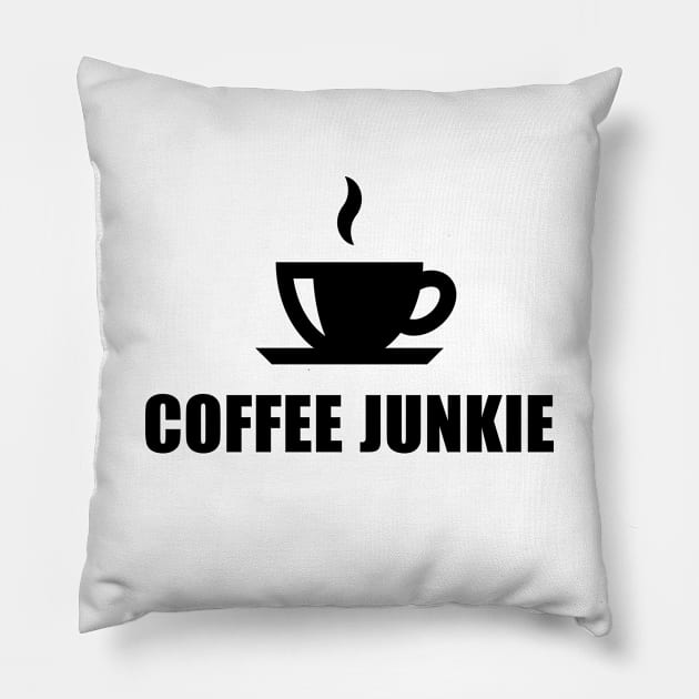 Coffee Junkie (Coffee Drinker / Coffee Cup / Black) Pillow by MrFaulbaum