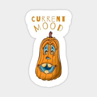 Funny Halloween Pumpkin Face Current Mood Magnet