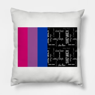 Bi Pride, She/Her Pronouns - Identity Pride Pillow