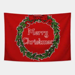 Vintage Christmas Wreath Tapestry