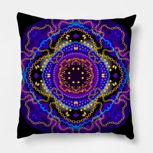 golden chains mandala Pillow