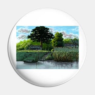 Village Scenery Pin