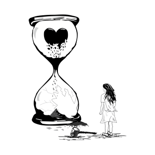 The sad girl using hammer smashing the love hourglass T-Shirt