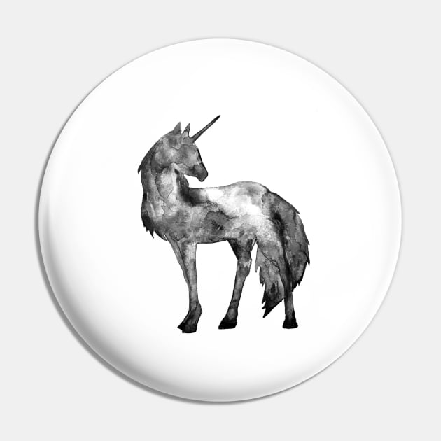 Unicorn, black and white Pin by Luba_Ost