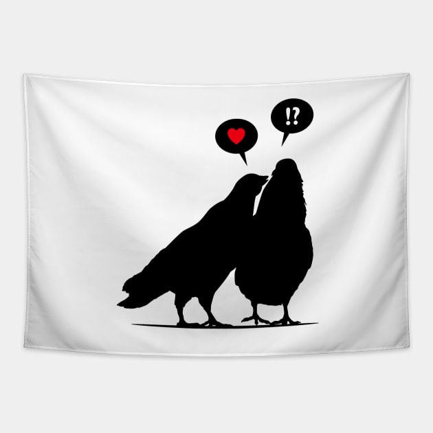 Love me Doves - Valentine Birds Tapestry by hardwear