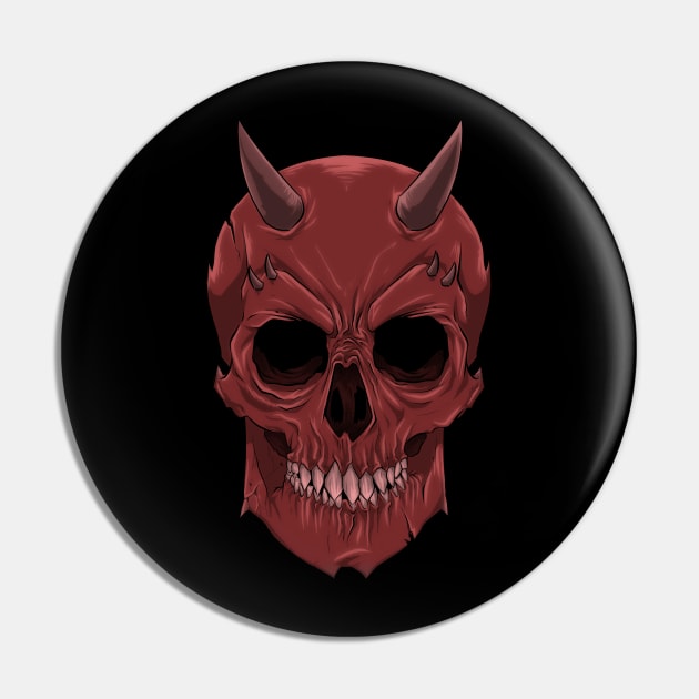 Devil Skull Pin by richardsimpsonart