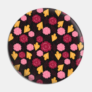 Flowers and Leaf Pattern Pin