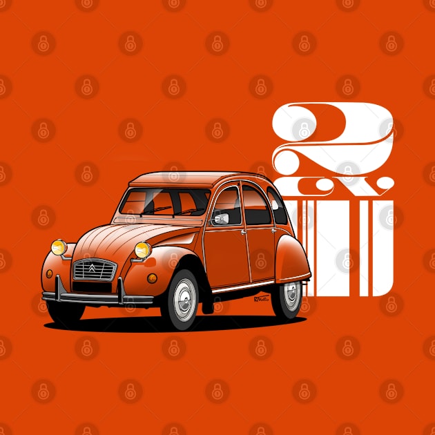 2CV 6 transparent illustration by RJW Autographics