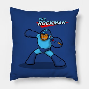 Funny Alien Rock Superhero Retro Video Game Mashup Pillow