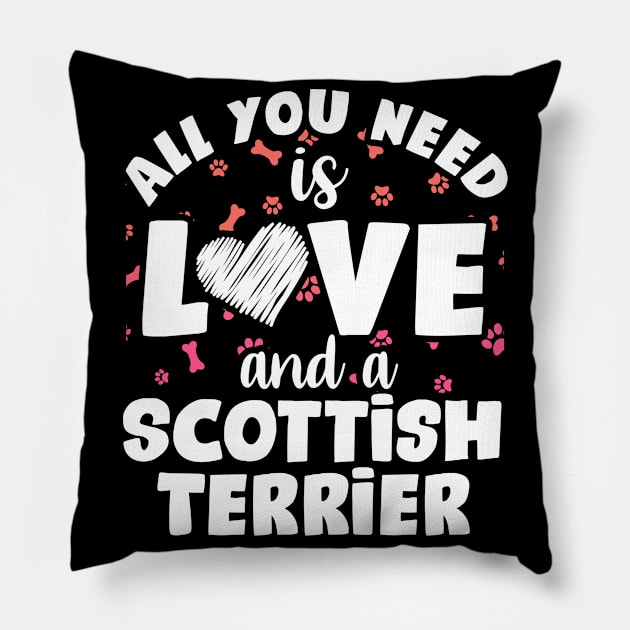 Scottish Terrier love Pillow by SerenityByAlex