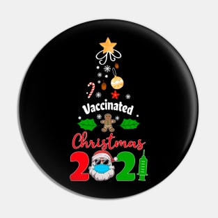 Vaccinated Christmas 2021 Tee, Funny Design Pajamas Family Pin